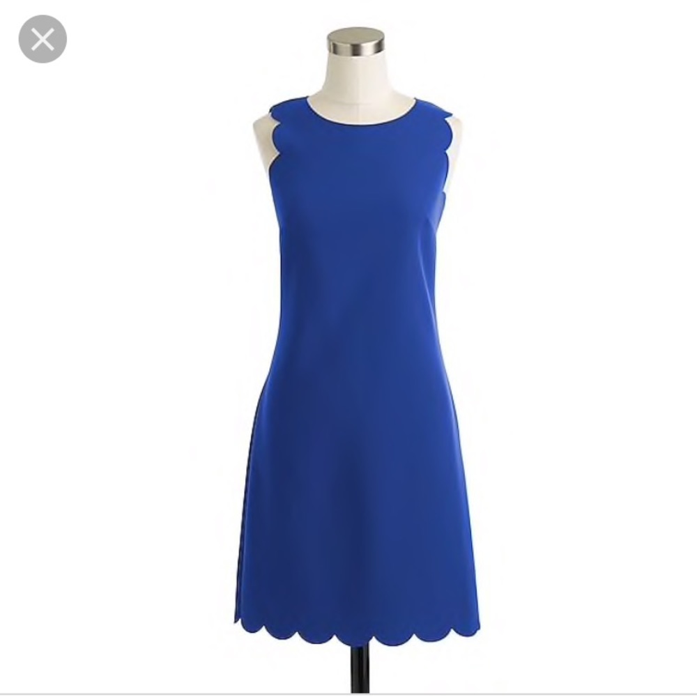 J. Crew Royal Blue Scalloped edge dress